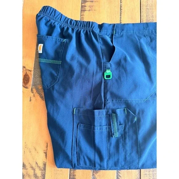 Carhartt Force Scrub cross flex pants scrub bottoms navy blue Tall 2xl - Picture 10 of 12
